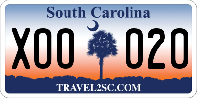 SC license plate XOO020
