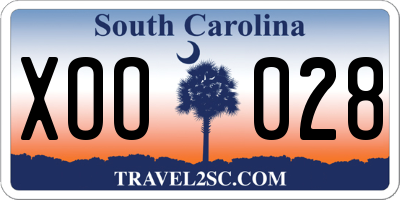SC license plate XOO028