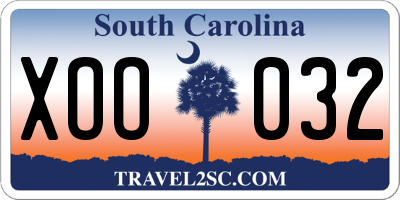 SC license plate XOO032