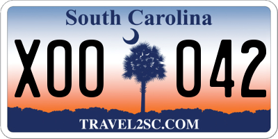 SC license plate XOO042