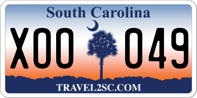 SC license plate XOO049