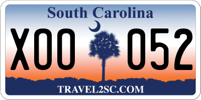SC license plate XOO052
