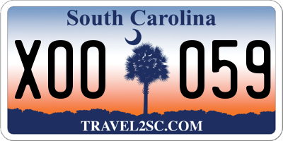 SC license plate XOO059