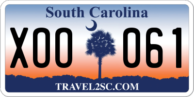 SC license plate XOO061