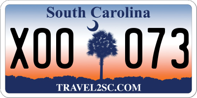 SC license plate XOO073