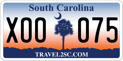 SC license plate XOO075