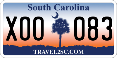SC license plate XOO083