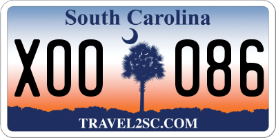 SC license plate XOO086