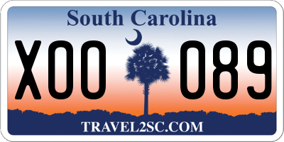 SC license plate XOO089