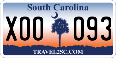 SC license plate XOO093