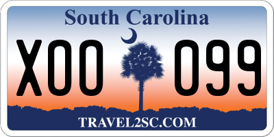 SC license plate XOO099