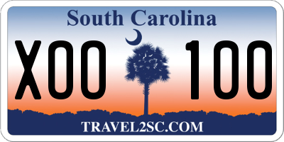 SC license plate XOO100