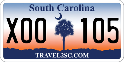 SC license plate XOO105