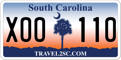 SC license plate XOO110