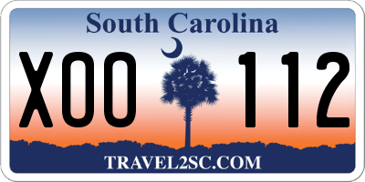 SC license plate XOO112