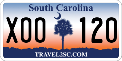 SC license plate XOO120