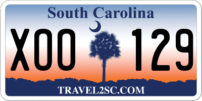 SC license plate XOO129