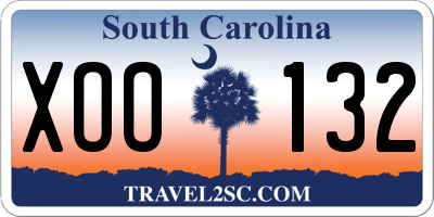 SC license plate XOO132
