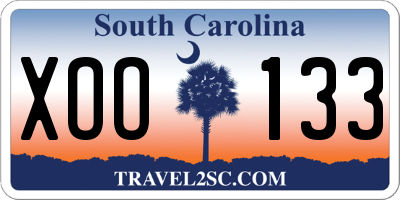 SC license plate XOO133