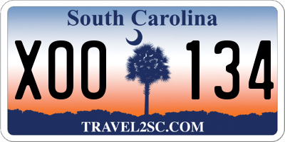 SC license plate XOO134