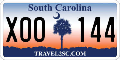 SC license plate XOO144