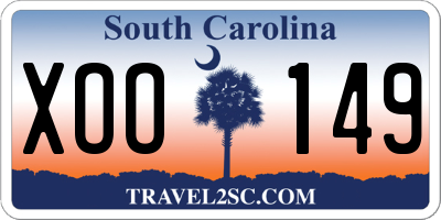 SC license plate XOO149
