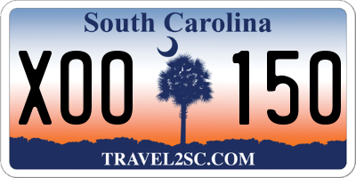 SC license plate XOO150