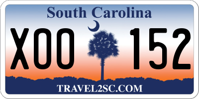 SC license plate XOO152