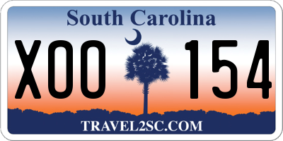SC license plate XOO154