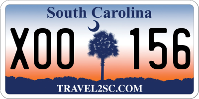 SC license plate XOO156