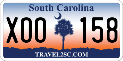 SC license plate XOO158