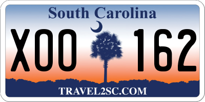 SC license plate XOO162