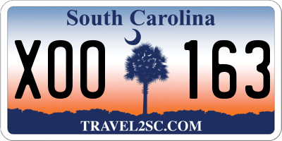 SC license plate XOO163
