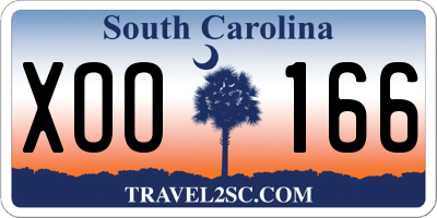 SC license plate XOO166