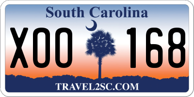SC license plate XOO168