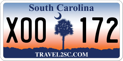 SC license plate XOO172