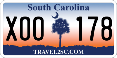 SC license plate XOO178