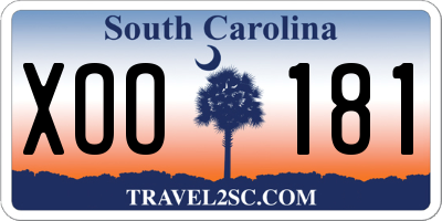 SC license plate XOO181