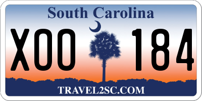 SC license plate XOO184