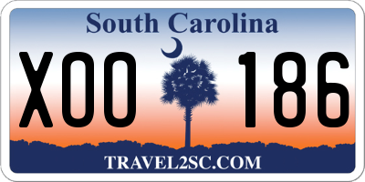 SC license plate XOO186