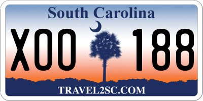 SC license plate XOO188