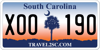 SC license plate XOO190