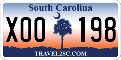 SC license plate XOO198
