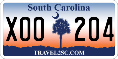 SC license plate XOO204