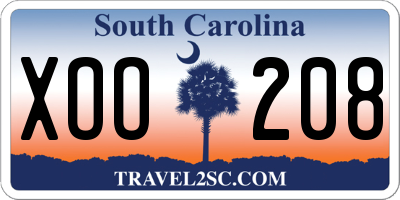 SC license plate XOO208