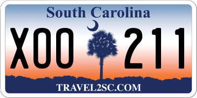 SC license plate XOO211