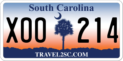 SC license plate XOO214