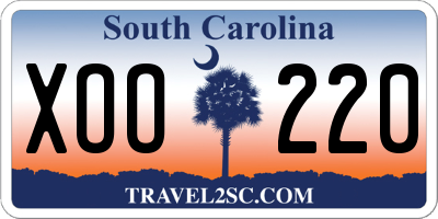 SC license plate XOO220
