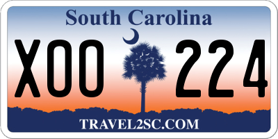 SC license plate XOO224