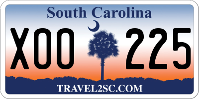 SC license plate XOO225
